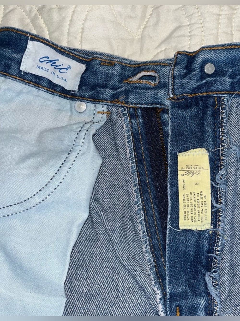 VINTAGE CHIC Boho Denim with Black Fringe High-Waist Shorts - Picture 4 of 11
